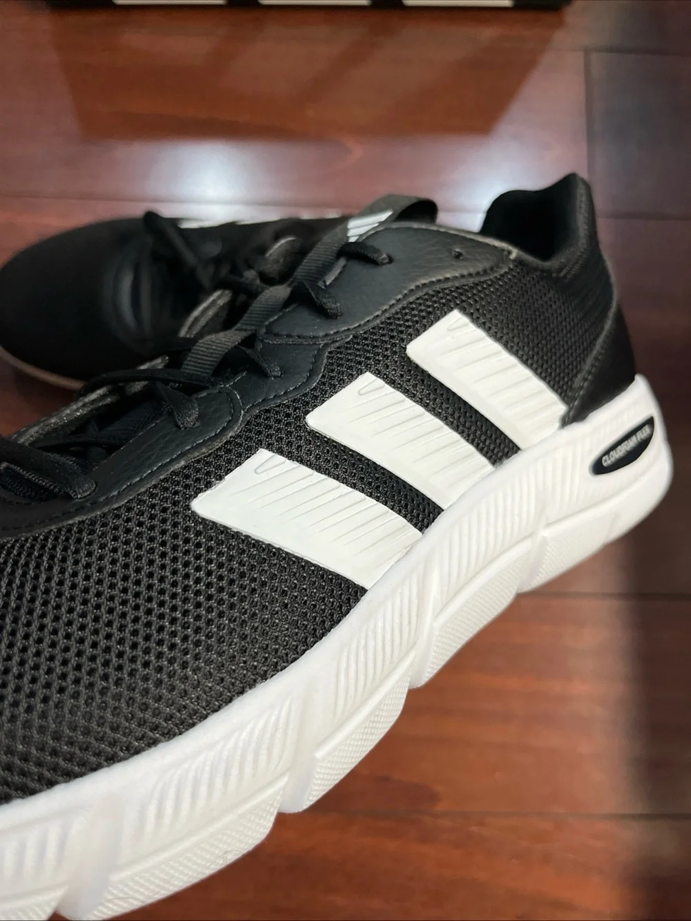Mens 13 Adidas Cloudfoam Flex - Laces Black Shoe Sneaker Walking Running New Box